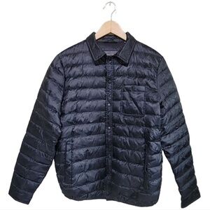 Slate & Stone Collar Down Snap Puffer Jacket Nylon BLACK CAMO size L